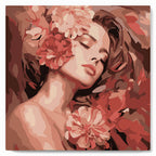 Mini Peinture Par Numéros 20X20Cm Avec Cadre La Belle Endormie Aux Camélias
