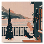 Mini Paint by Numbers 20X20Cm with Frame Woman and Lake in Winter