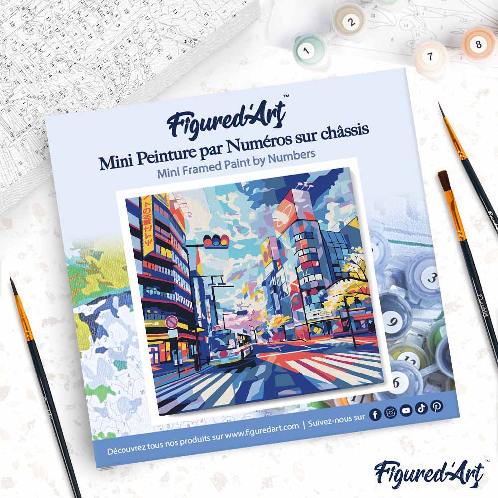 Mini Paint by Numbers 20X20Cm With Frame Shibuya Pop Art