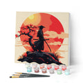 Mini Paint by Numbers 20x20cm with Frame Samurai at Sunset