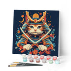 Mini Paint By Numbers 20X20Cm With Frame Samurai Cat
