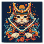 Mini Paint By Numbers 20X20Cm With Frame Samurai Cat