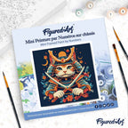 Mini Paint By Numbers 20X20Cm With Frame Samurai Cat