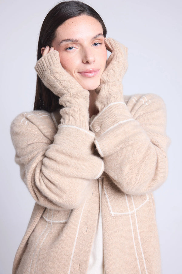 Mezze Muffole Unisex Sfez - Beige Crema - Unisex - 100% Cashmere