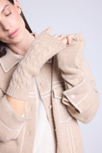 Sfez Unisex Fingerless Gloves - Creamy Beige - Unisex