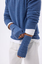 Mezzi guanti Sfez - Blu jeans - Unisex - 100% Cashmere