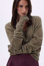 Muffole Senza Dita Sfez - Khaki Chine - Unisex - 100% Cashmere