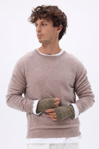 Muffole Senza Dita Sfez - Khaki Chine - Unisex - 100% Cashmere