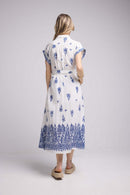 Robe Longue - Blanc Et Marine
