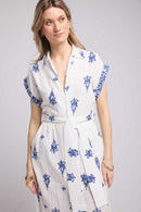 Robe Longue - Blanc Et Marine