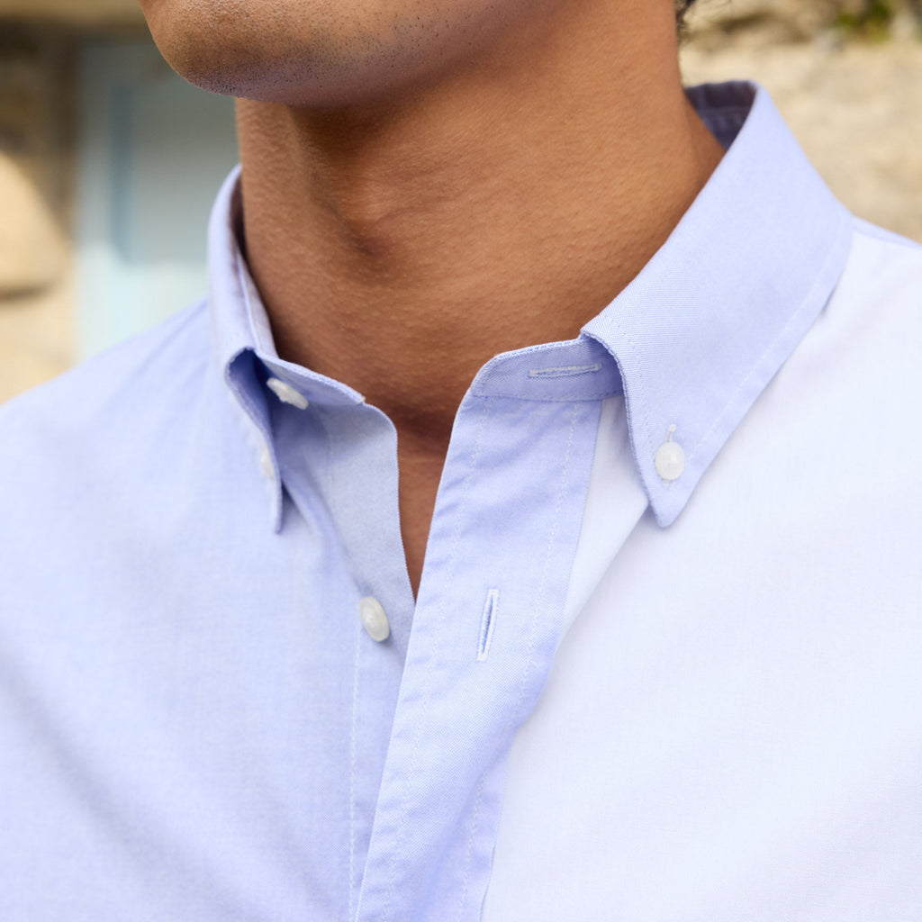 Fun Shirt  En Oxford Double Retors Bleue