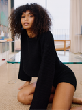 Pantalones cortos torcidos negros | Ropa de hogar | NOO