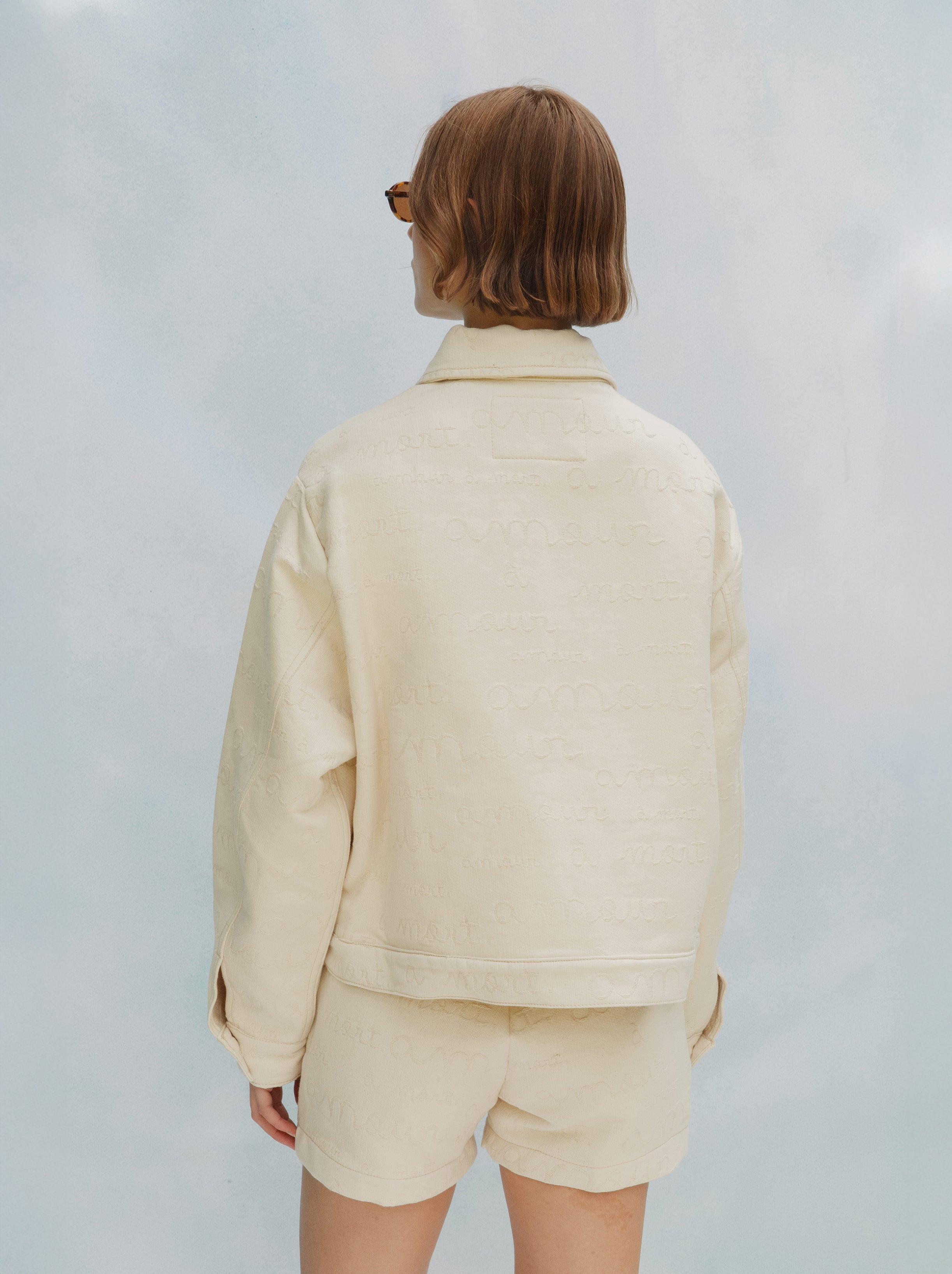 Pantalón Corto Amour Jacquard Crudo