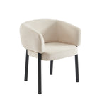 Abelia - Chairs - Woven Velvet - Beige And Black Metal Legs