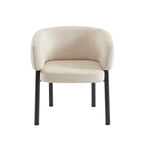 Abelia - Chairs - Woven Velvet - Beige And Black Metal Legs