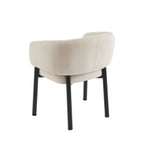 Abelia - Chairs - Woven Velvet - Beige And Black Metal Legs