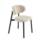 Ciara - Chairs - Bouclette - Beige And Black Metal Legs