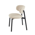 Ciara - Chairs - Bouclette - Beige And Black Metal Legs