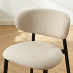 Ciara - Chairs - Bouclette - Beige And Black Metal Legs