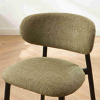 Ciara - Chairs - Bouclette - Khaki And Black Metal Legs