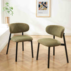 Ciara - Chairs - Bouclette - Khaki And Black Metal Legs
