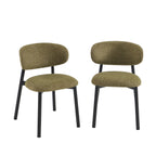 Ciara - Chairs - Bouclette - Khaki And Black Metal Legs