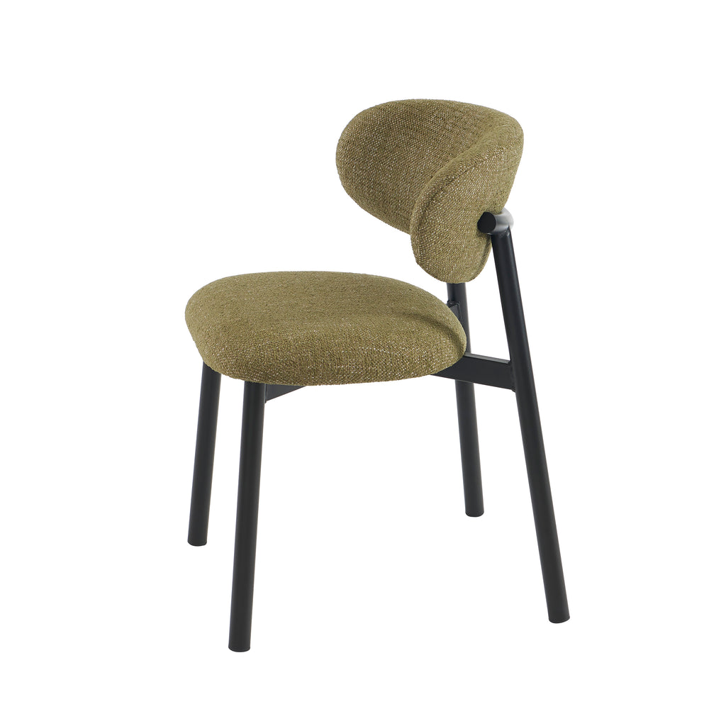 Ciara - Chairs - Bouclette - Khaki And Black Metal Legs