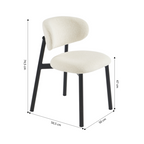 Ciara - Chairs - Ecru Bouclette And Metal Legs - Black