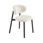 Ciara - Chairs - Ecru Bouclette And Metal Legs - Black