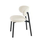 Ciara - Chairs - Ecru Bouclette And Metal Legs - Black