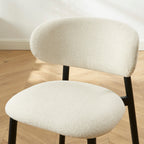 Ciara - Chairs - Ecru Bouclette And Metal Legs - Black