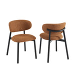 Ciara - Chairs - Bouclette - Terracotta And Black Metal Legs