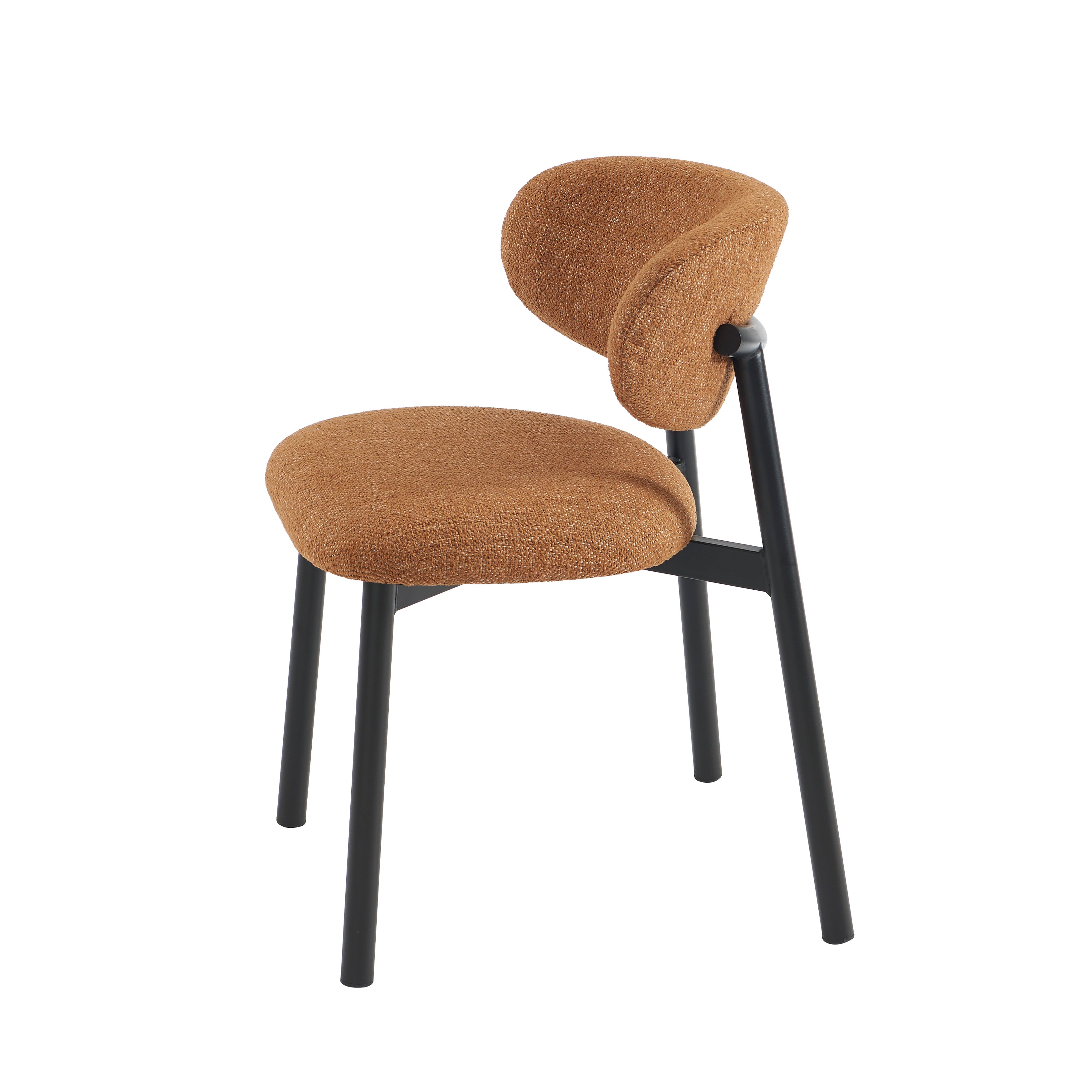 Ciara - Chairs - Bouclette - Terracotta And Black Metal Legs