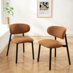 Ciara - Chairs - Bouclette - Terracotta And Black Metal Legs