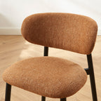 Ciara - Chairs - Bouclette - Terracotta And Black Metal Legs