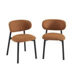 Ciara - Chairs - Bouclette - Terracotta And Black Metal Legs