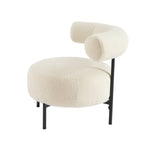 Farel - Chairs - Ecru Bouclette And Metal Legs - Black