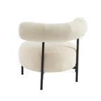 Farel - Chairs - Ecru Bouclette And Metal Legs - Black