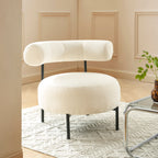 Farel - Chairs - Ecru Bouclette And Metal Legs - Black