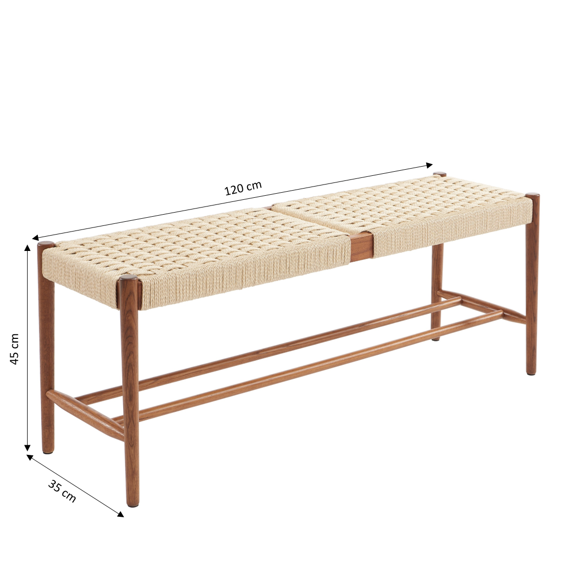 Motto - Entrance Unit - Solid Oak - Walnut And Rope