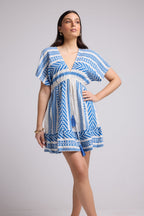 Short Dress - Sissi Short - White Blue