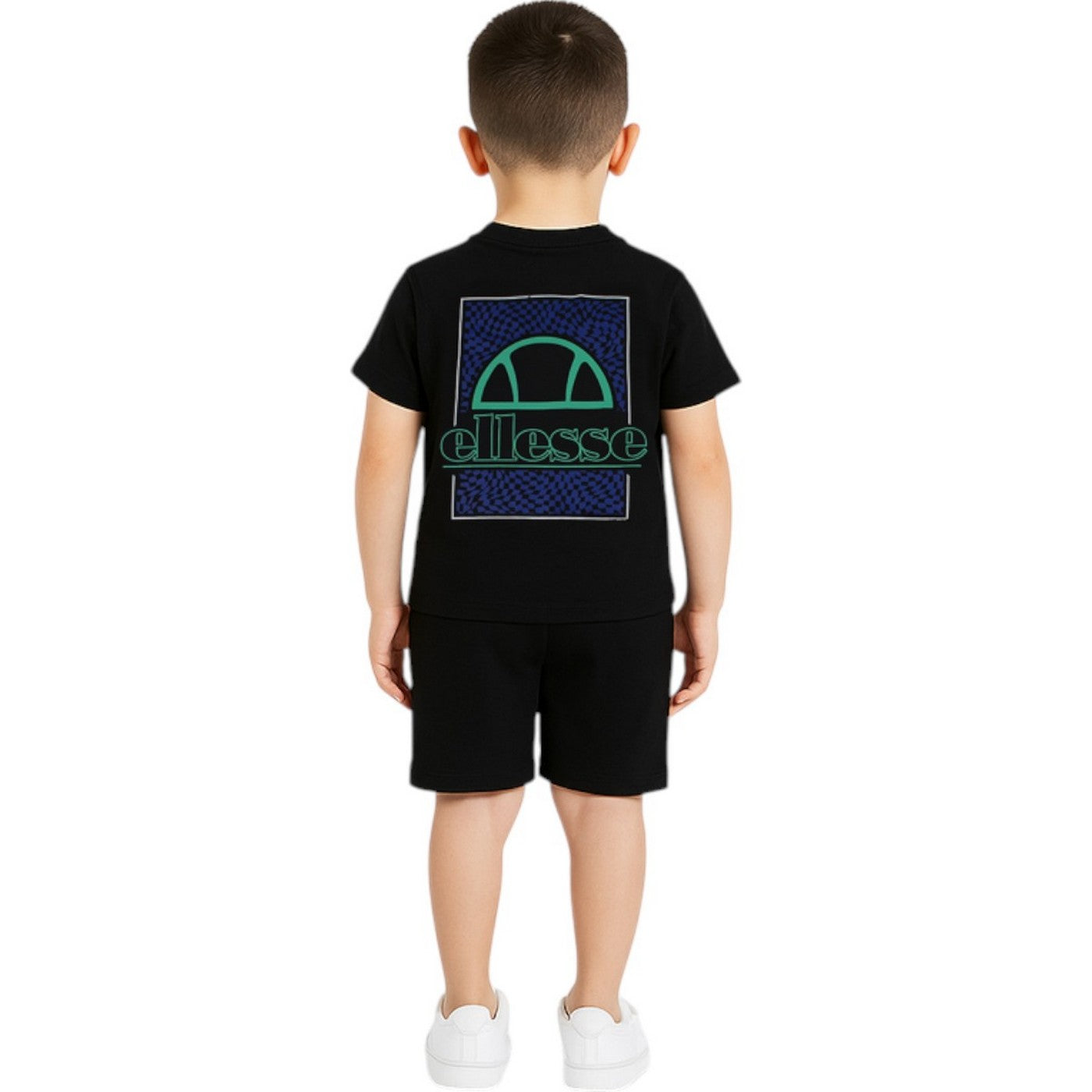Pack of 2 Ellesse Boys' T-Shirts and Shorts - Black/White