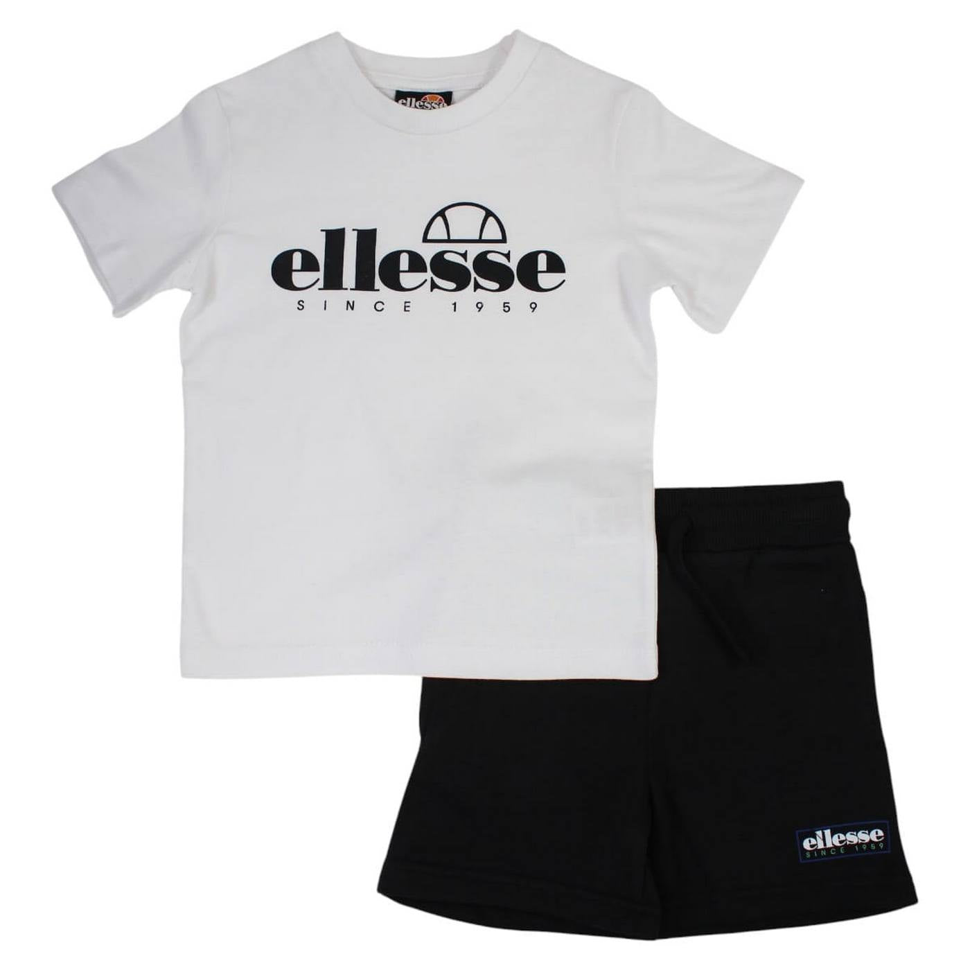 Pack of 2 Ellesse Boys' T-Shirts and Shorts - Black/White
