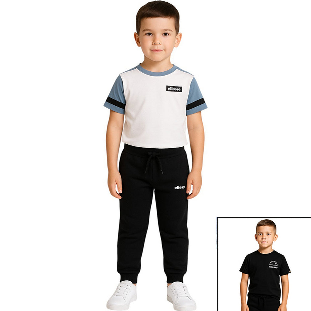 Pack De 2 T-Shirts Et Pantalon De Jogging Ellesse Garcon - Blanc/Noir