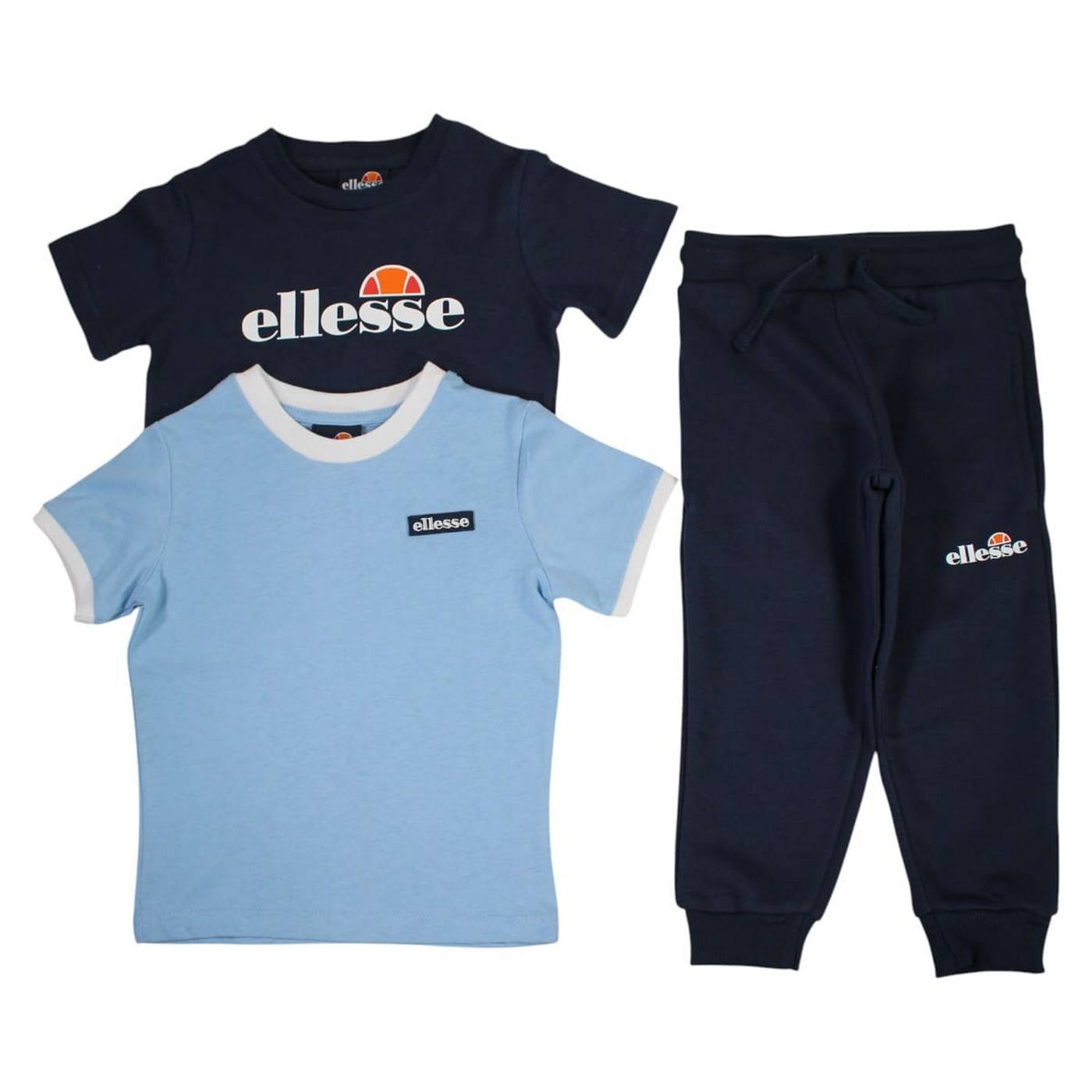 Pack of 2 Ellesse Boys' T-Shirts and Jogging Pants - Navy/Blue