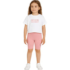Pack de 2 camisetas y culottes ciclistas Ellesse niña blanco/rosa