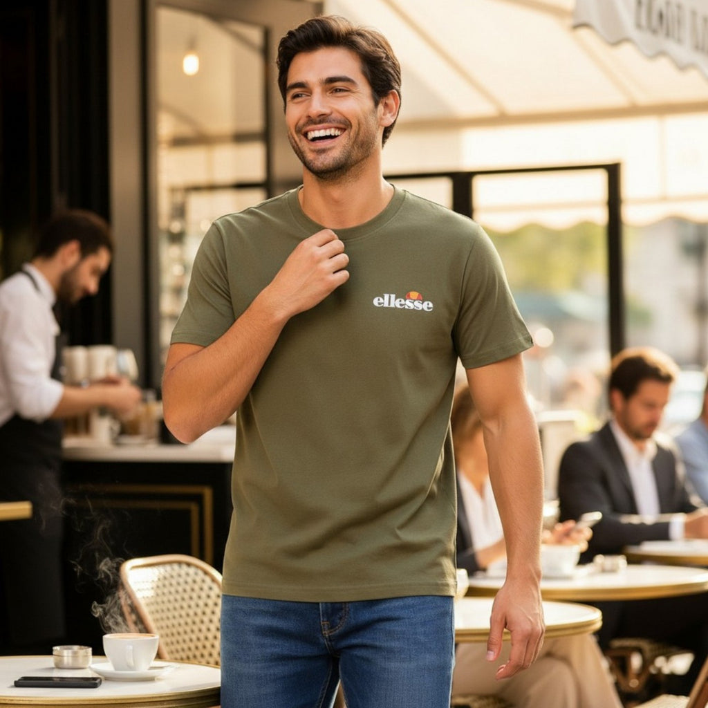 Ellesse Men's Short Sleeve T-Shirt - Khaki