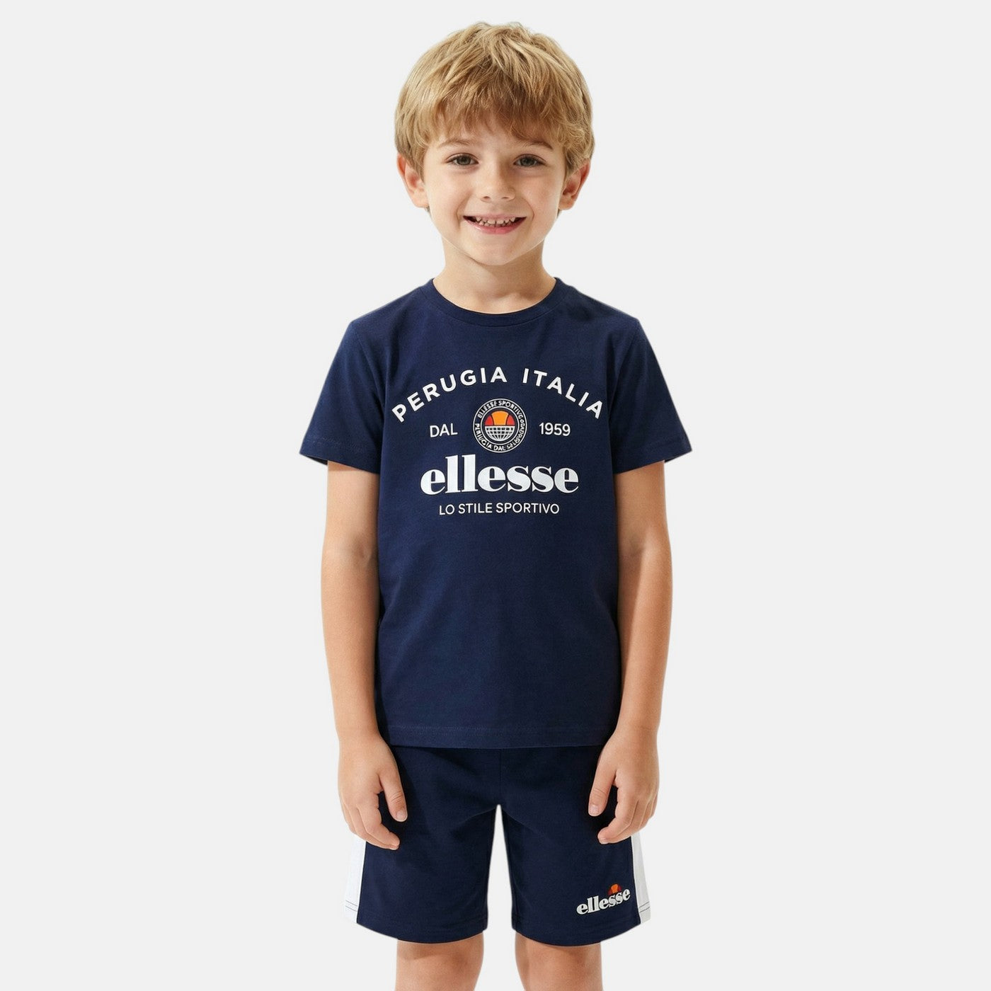 Pack of 2 Ellesse Boys' T-Shirts and Shorts - Navy