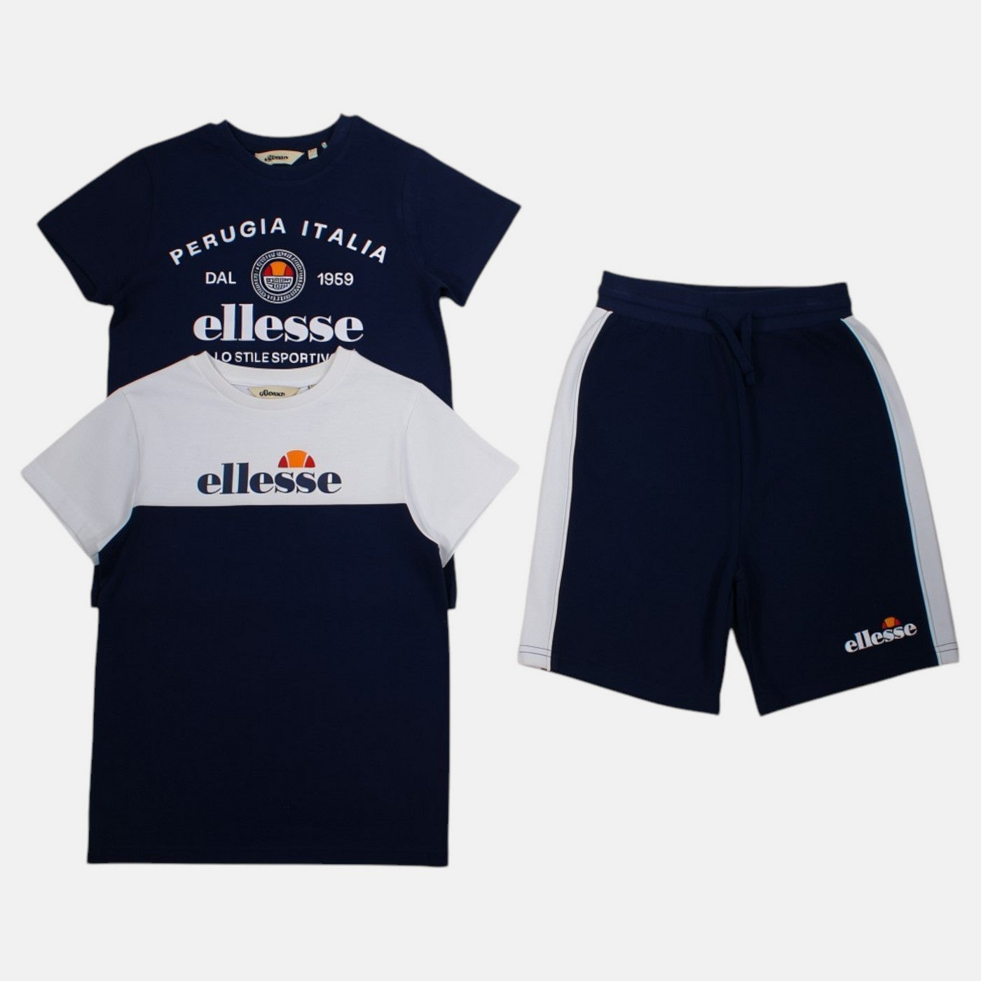 Pack of 2 Ellesse Boys' T-Shirts and Shorts - Navy