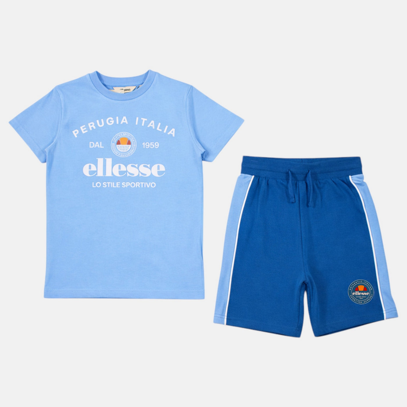 Pack of 2 Ellesse Boys' T-Shirts and Shorts - Blue/Navy